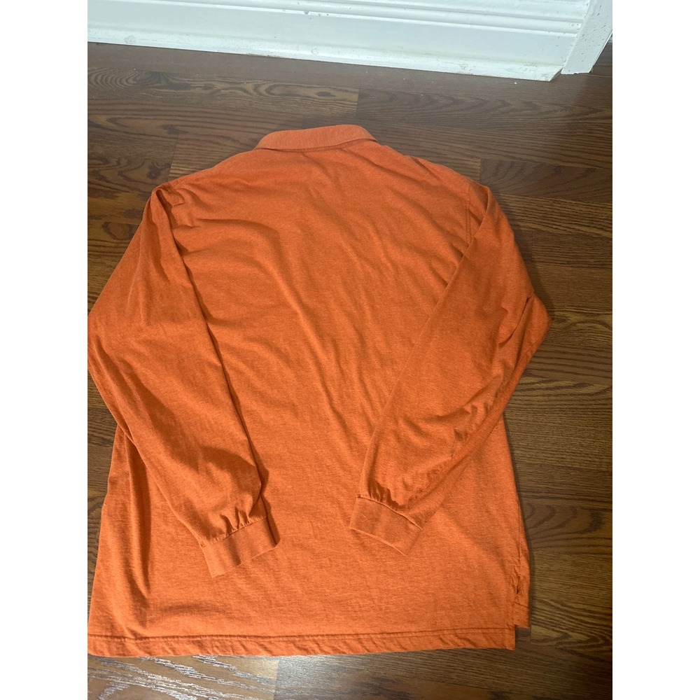 Turtleson Sunday Polo Mens XXL Burnt Orange Long Sleeve Longhorn Golf Club Cotto - Picture 6 of 10